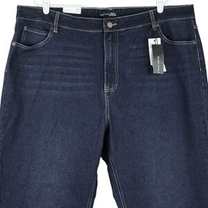 NWT Black Tape Women's Denim Jeans 22 Maya High Rise Relaxed Flare Blue Stretch